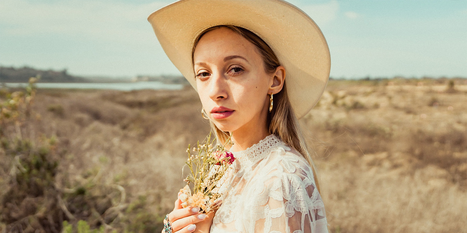 Victoria Bailey in a wide brimmed hat