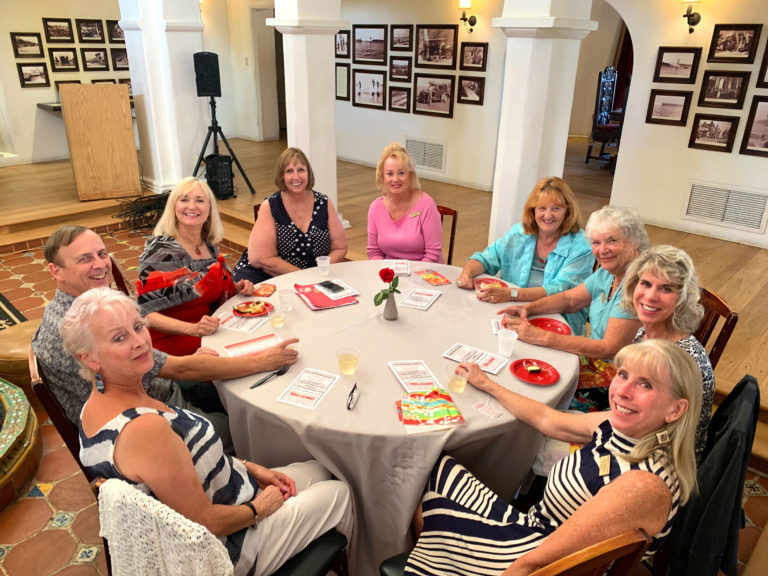 Casa Romantica Volunteers with Education & Volunteers Director Kathi in the Main Salon