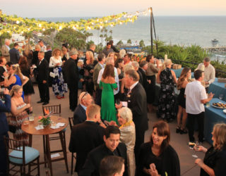 Fancy dinner event overlooking the ocean