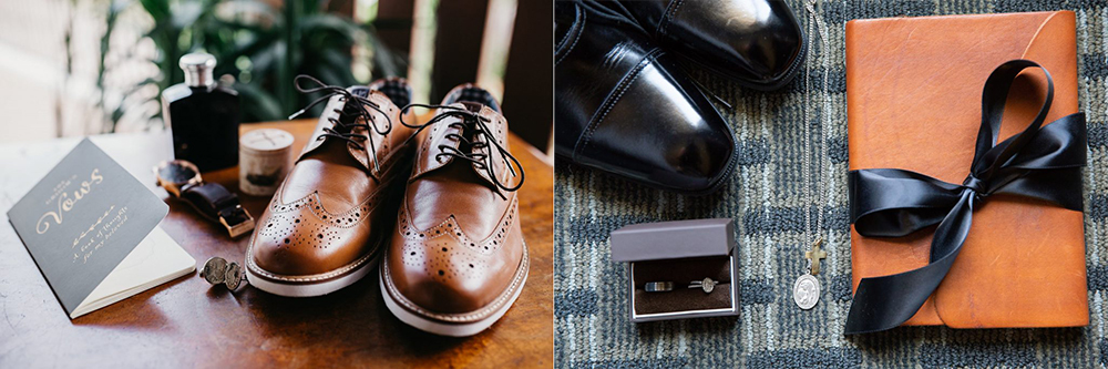 Groom's shoes and personal accessories